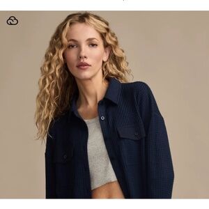 Lucky Brand Cloud Waffle Buttondown Top